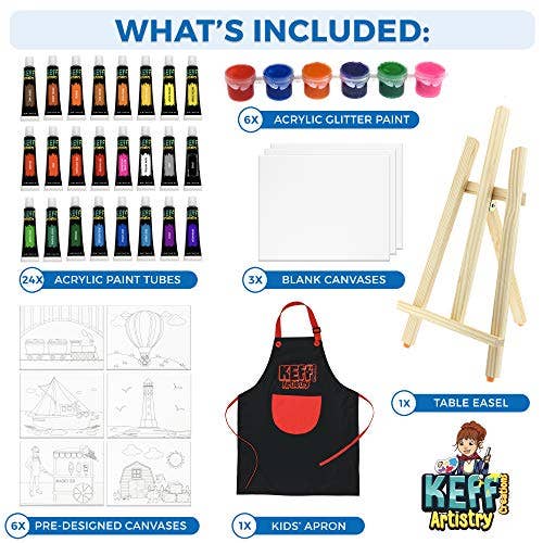 91-Piece Kids Art Painting Kit for Kids and Toddlers